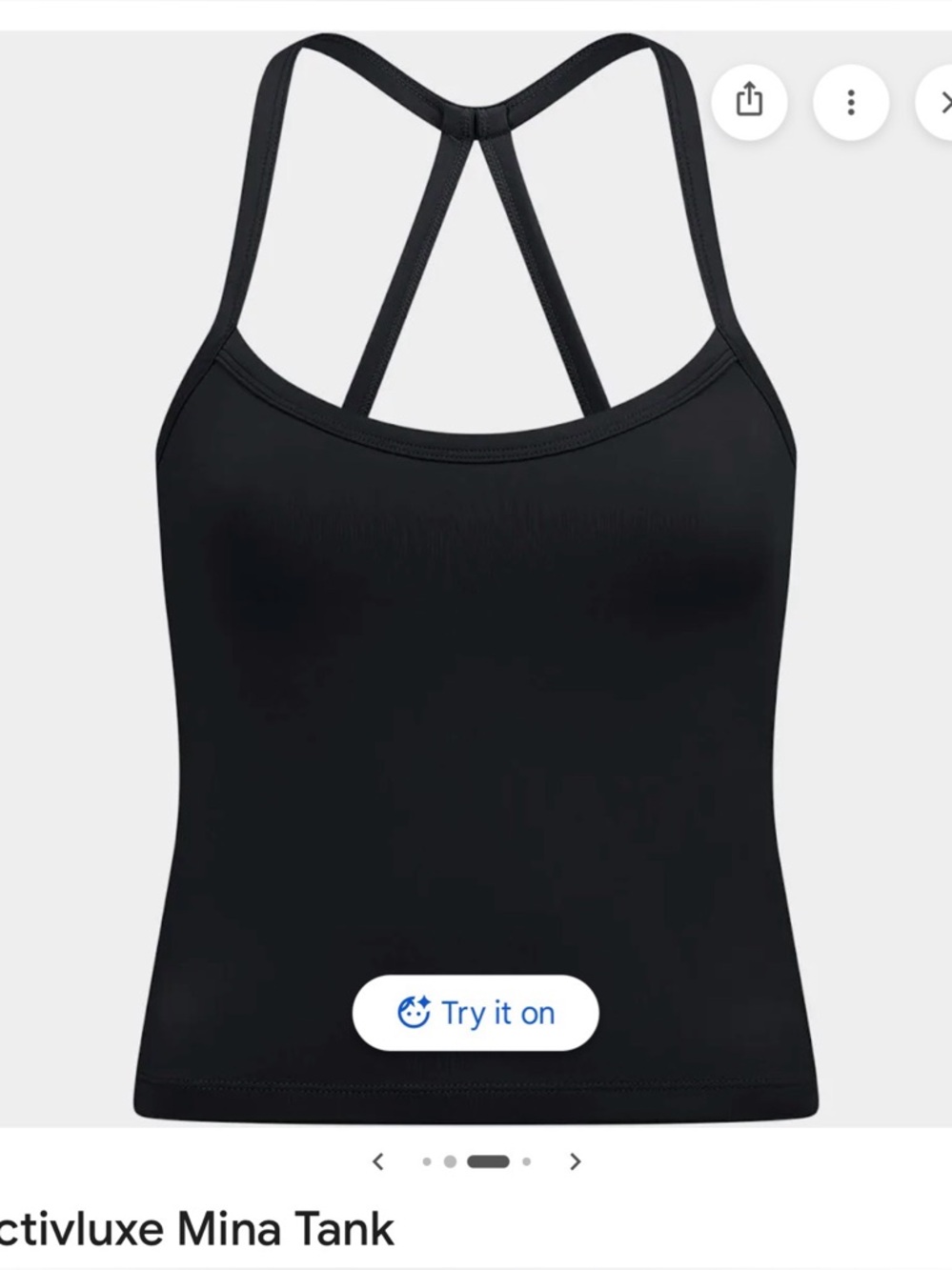 CSB Mina Active Black Strappy Tank Cami
